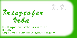 krisztofer vrba business card